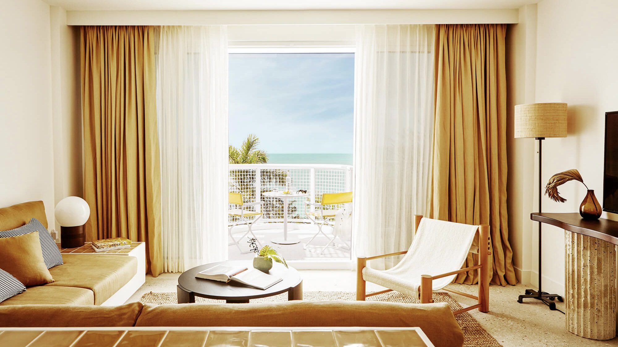 Palm Heights bedroom view over beach at one of the best luxury hotels in Cayman Islands